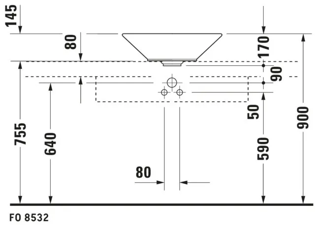 Aufsatzwaschtisch „Starck 1“, mit Überlauf Aufsatzwaschtisch „Starck 1“, mit Überlauf