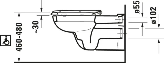Duravit D-Code Vital 700 mm Tiefspüler, barrierefrei, weiß Duravit D-Code Vital 700 mm Tiefspüler, barrierefrei, weiß