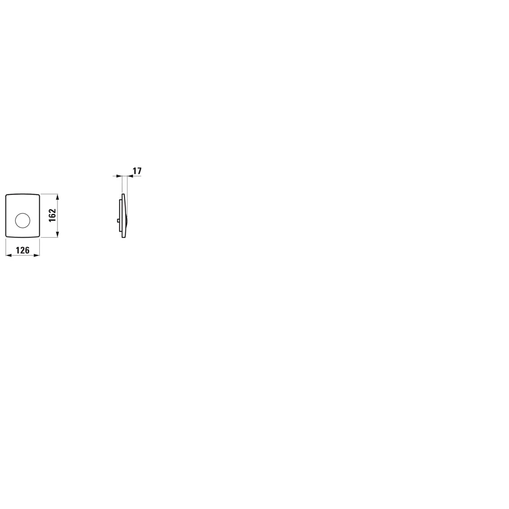 Urinal-Betätigungsplatte E-AU111 INEO, 126x162x17, aus Kunststoff, Fertigmontage-Set mit Infrarot-Steuerung, Batterieversion 6V (CR-P2 Lithium), für Kartuschenventiltechnik, weiß. Nicht für Urinale mit Deckel geeignet.
