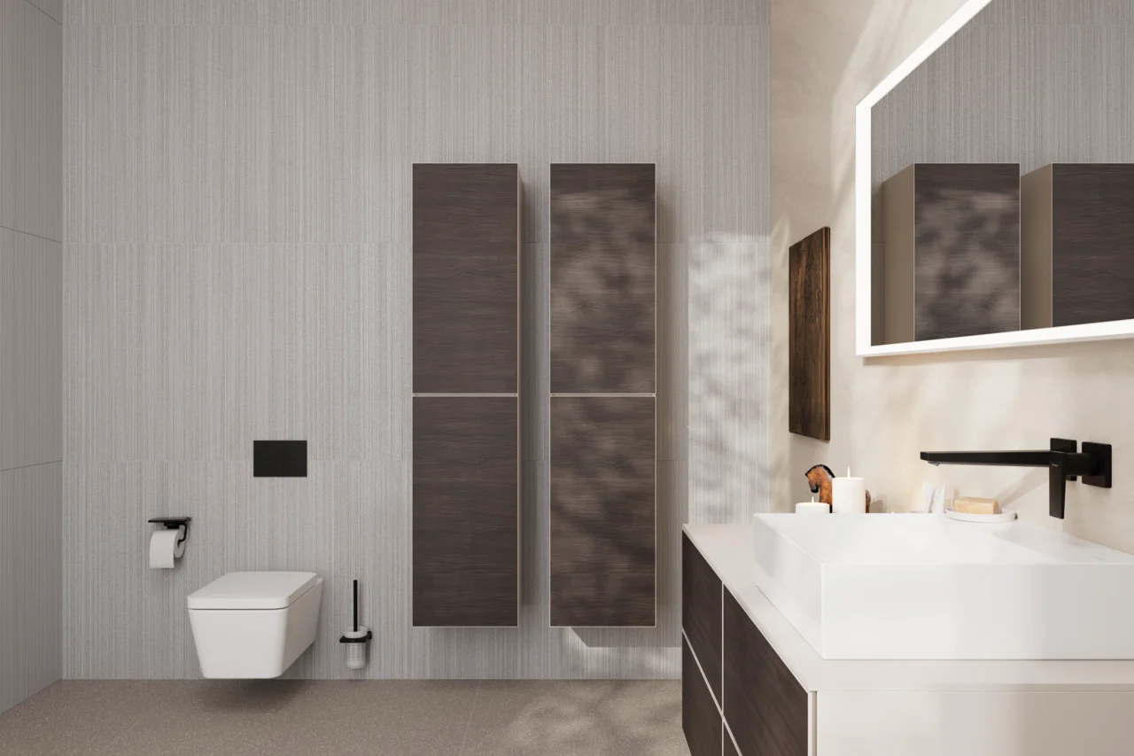 Hansgrohe Metropol Einhebel-Waschtischmischer Unterputz mattschwarz, Ausladung 225 mm, Hebelgriff, Normalstrahl, max. Durchfluss 5 l/min