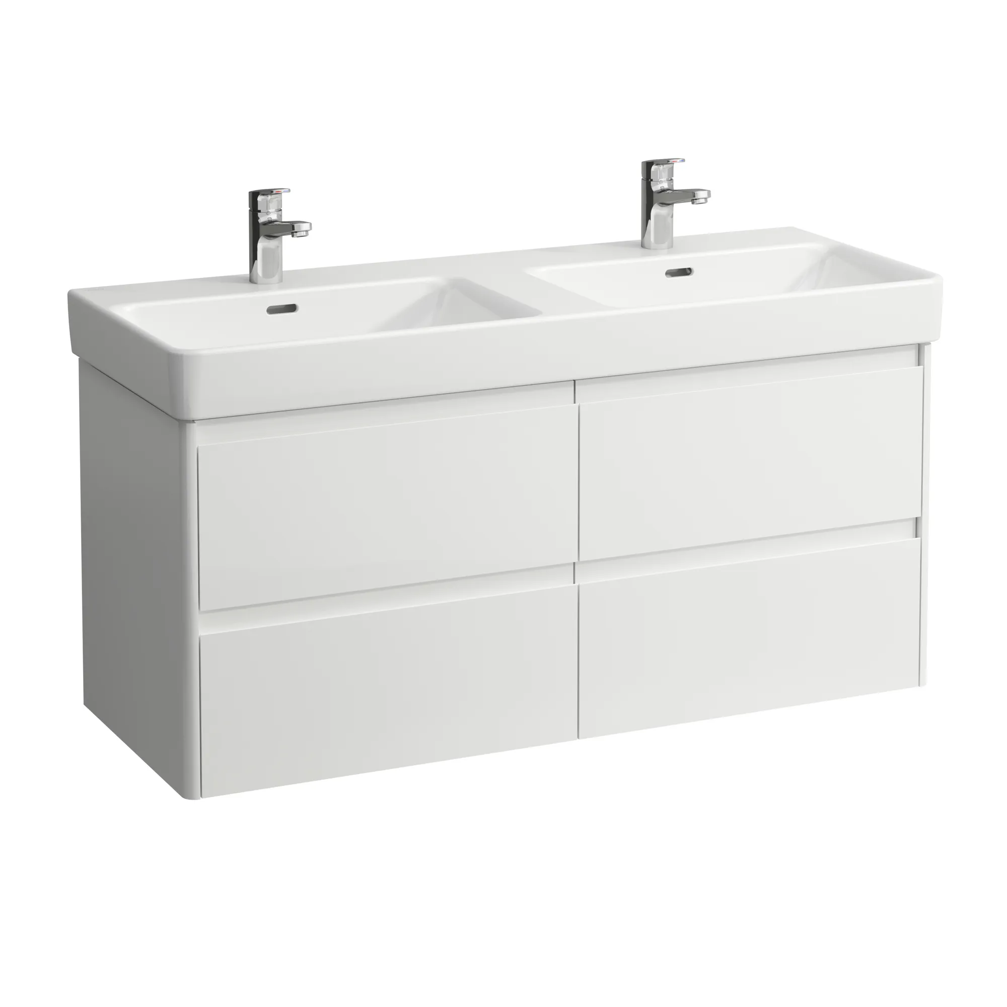 Waschtischunterbau BASE 2.0 für PRO S 446x1168x515 4 Schubladen mit Griffmulde für Waschtisch H814966 weiß matt