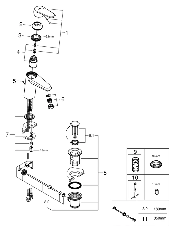 Grohe Eurodisc Cosmopolitan Einhand-Waschtischbatterie, S-Size, Einlochmontage, 5,7 l/min Grohe Eurodisc Cosmopolitan Einhand-Waschtischbatterie, S-Size, Einlochmontage, 5,7 l/min