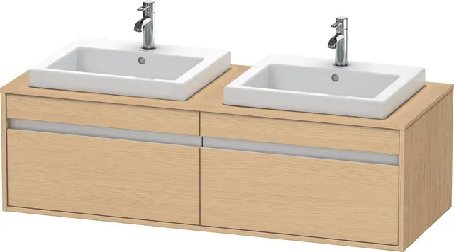 Duravit Waschtischunterschrank wandhängend „Ketho“ 140 × 42,6 × 55 cm Eiche Natur