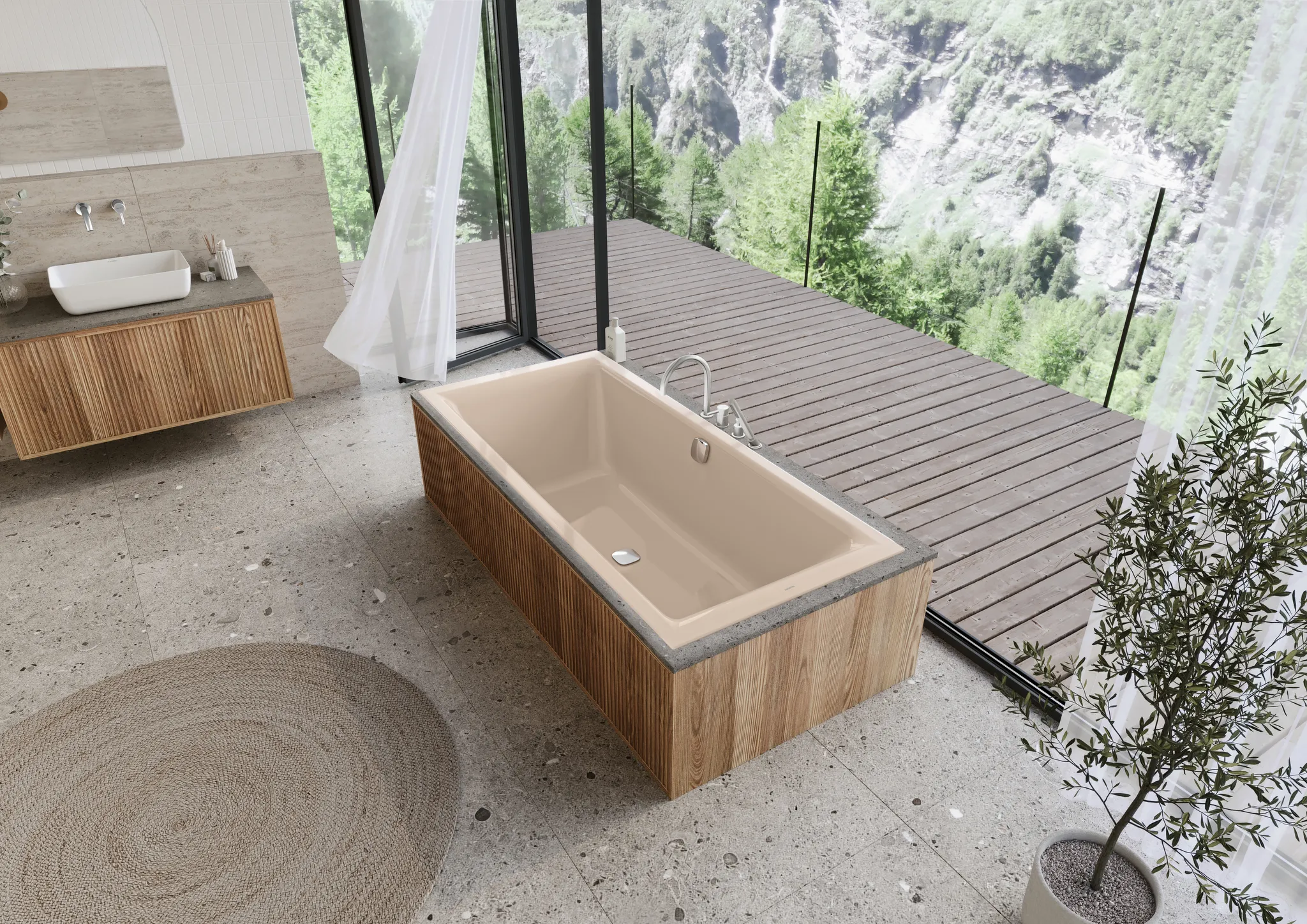 Kaldewei Badewanne „PURONEXTDUO“ rechteck 1900 × 900 mm in bahamabeige