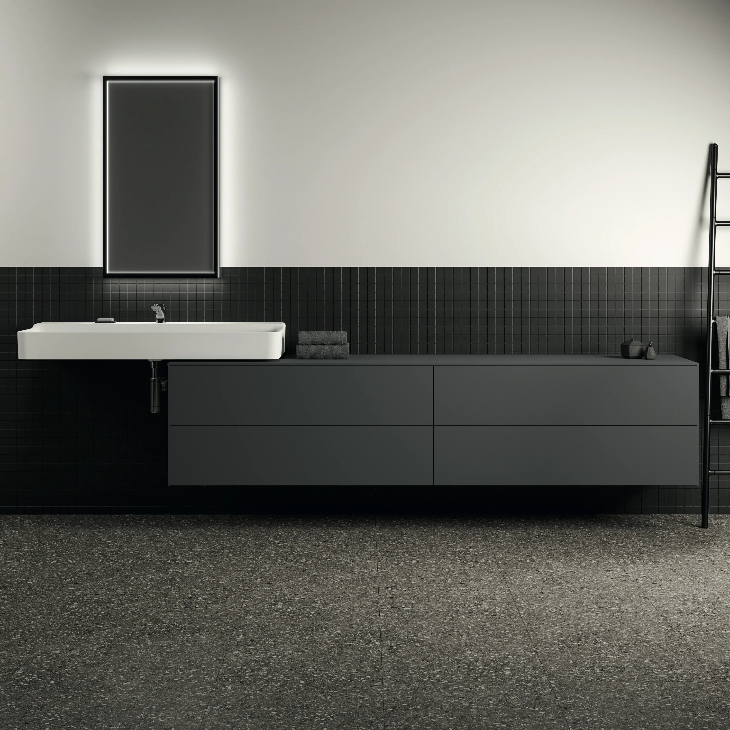 Ideal Standard Waschtischunterschrank Conca, 4 Auszüge, Anthrazit