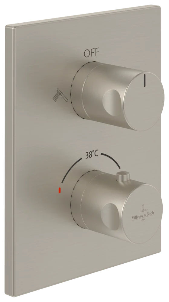 Villeroy & Boch Universal Taps & Fittings Unterputz-Thermostat TVD000653000 Eckig Brushed Nickel Matt