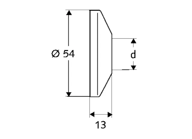 Standard-Schubrosette Ø 54 mm, DN 10 G 3/8 AG, chrom