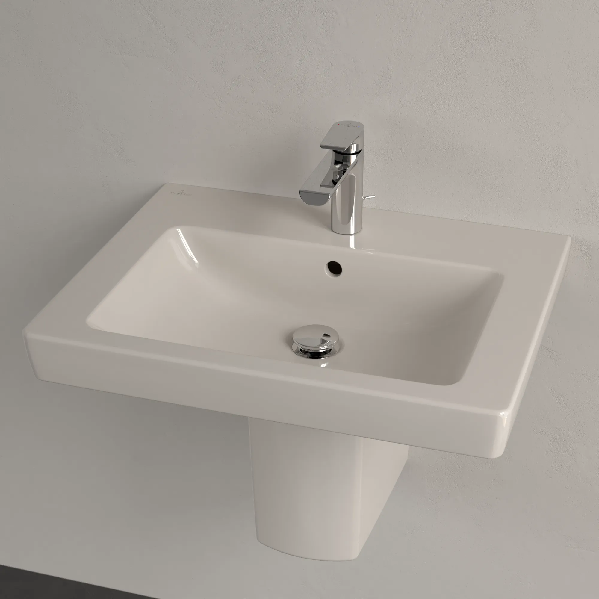 Villeroy & Boch Wandwaschtisch „Subway 2.0“ 600 × 470 × 150 mm, mit Hahnlochbohrung, Hahnlochposition mittig, mit Hahnlochbank in Pergamon Villeroy & Boch Wandwaschtisch „Subway 2.0“ 600 × 470 × 150 mm, mit Hahnlochbohrung, Hahnlochposition mittig, mit Hahnlochbank in Pergamon