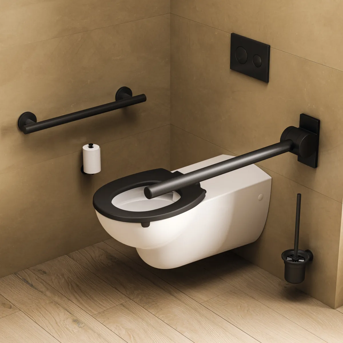 Ideal Standard Toilettenbürstengarnitur „IOM“ 11,5 × 38,4 cm, Befestigung verdeckt Ideal Standard Toilettenbürstengarnitur „IOM“ 11,5 × 38,4 cm, Befestigung verdeckt