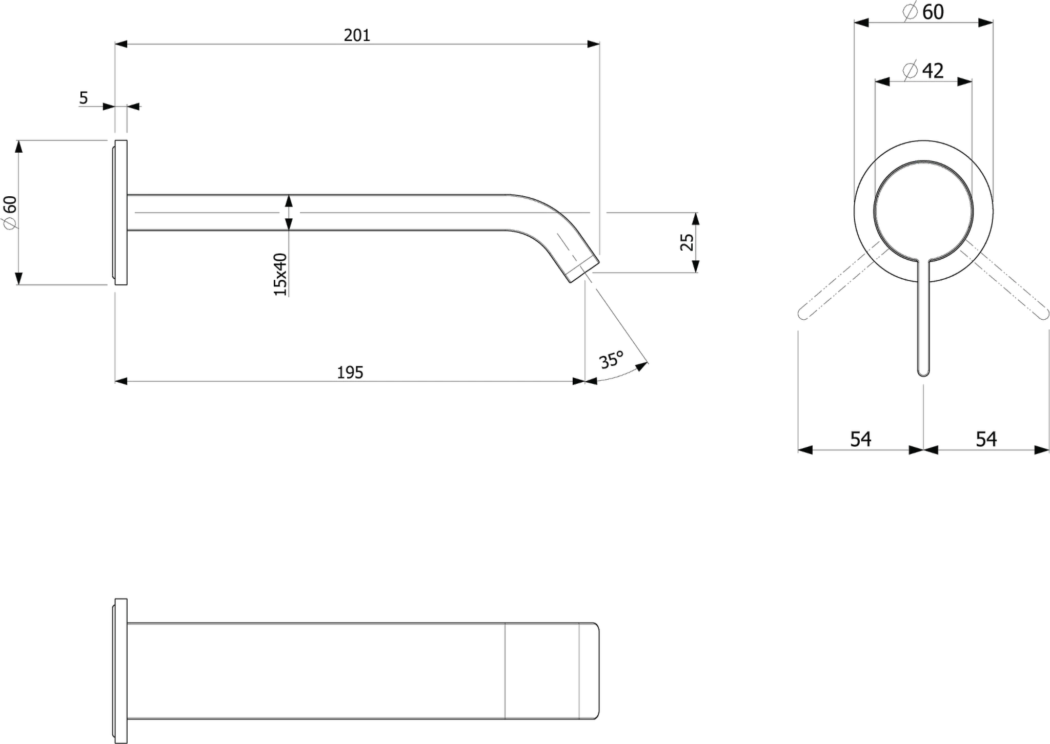 Waschtischauslauf „Dawn“ 20,1 cm in Brushed Nickel Matt Waschtischauslauf „Dawn“ 20,1 cm in Brushed Nickel Matt