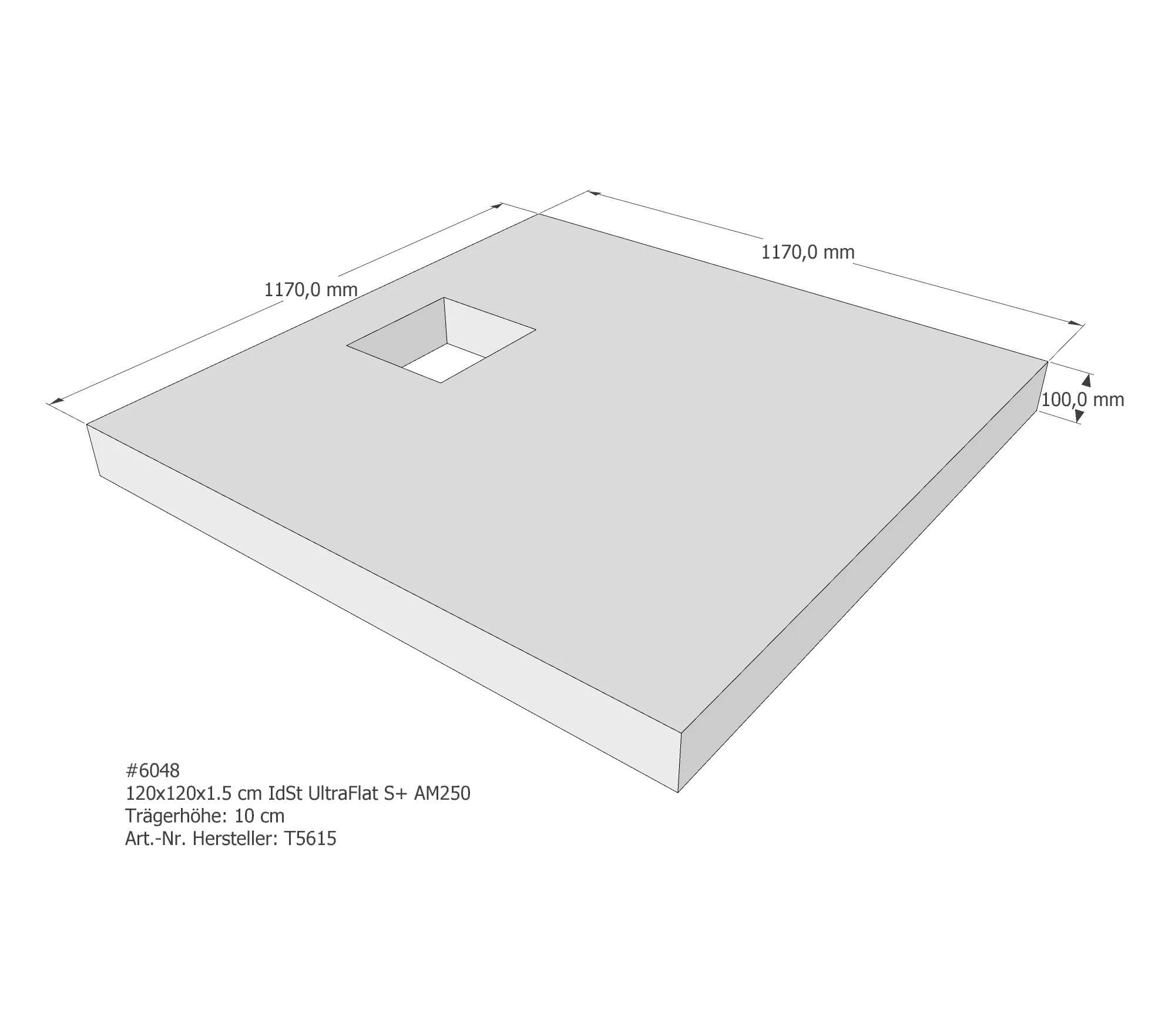 Duschwannenträger passend für Ideal Standard 120 × 120 × 1,5 cm Duschwannenträger passend für Ideal Standard 120 × 120 × 1,5 cm