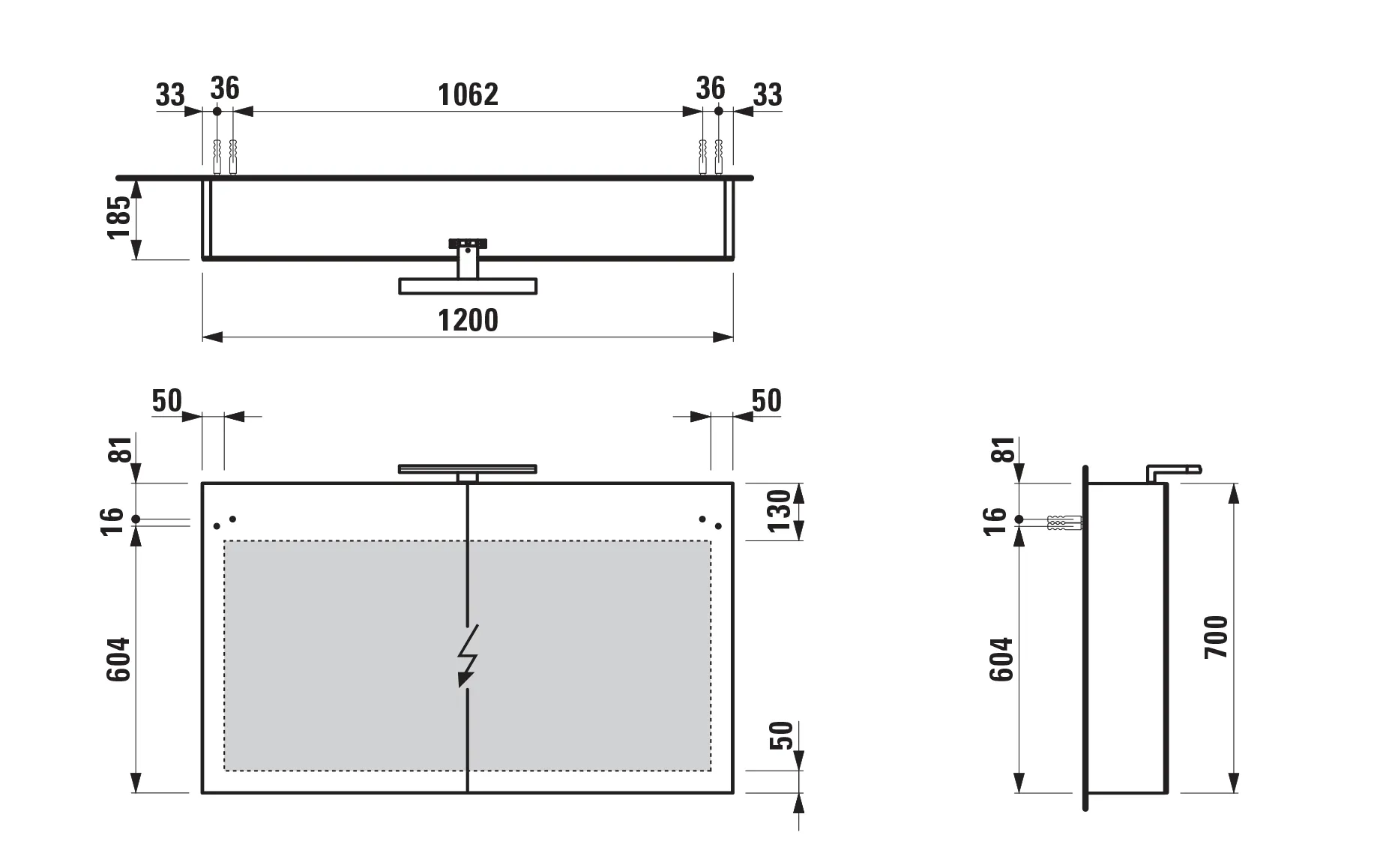 Spiegelschrank BASE LED-Beleuchtung horizontal mit Schalter mit Steckdose 185x1200x700 2 Türen weiß matt Spiegelschrank BASE LED-Beleuchtung horizontal mit Schalter mit Steckdose 185x1200x700 2 Türen weiß matt