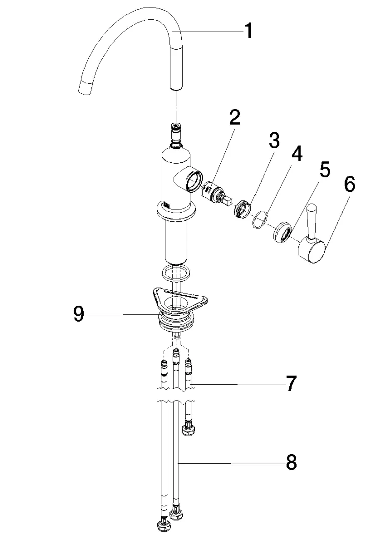 Einhebelmischer für Spül-/ Profibrause VAIA Chrom 33810809