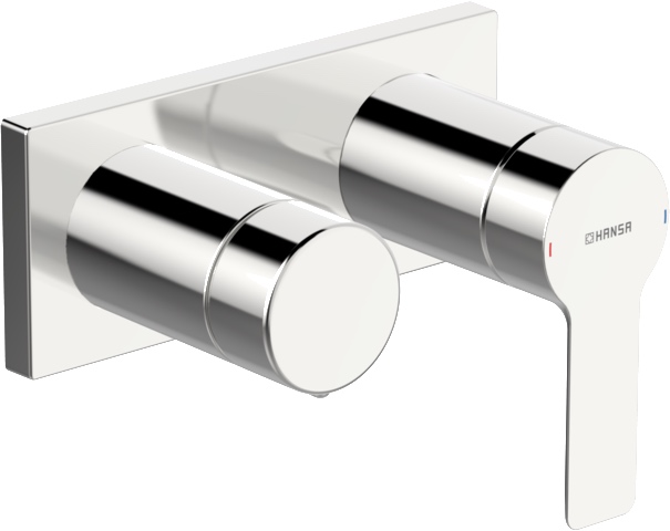 Einhebelmischer Fertigmontageset für Wanne/Brause LIGNA 4455 Rosette eckig 4.0 Plattform Chrom