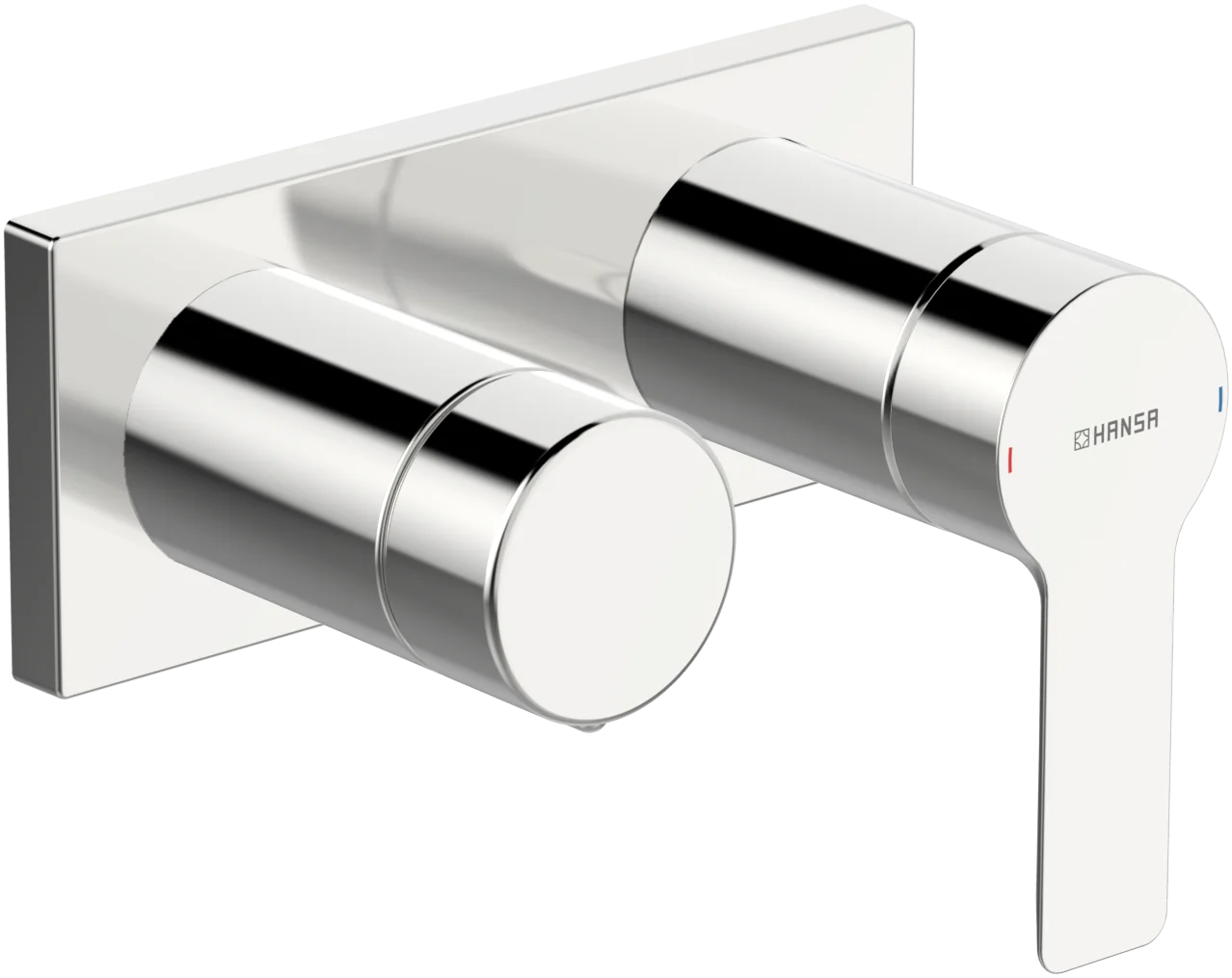 HansaLIGNA Wannen- und Brausearmatur Hansamatrix Einhebelmischer Fertigmontageset für Wanne/Brause 4455 Rosette eckig 4.0 Plattform Chrom