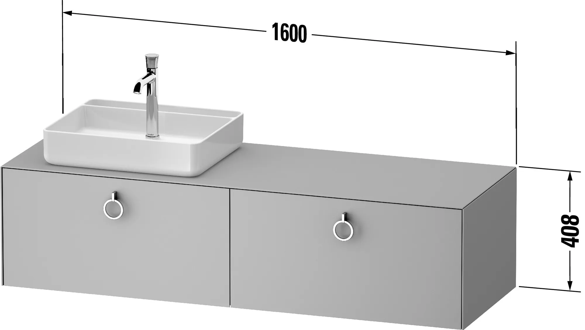 Duravit Waschtischunterschrank „White Tulip“ in, mit Beleuchtung