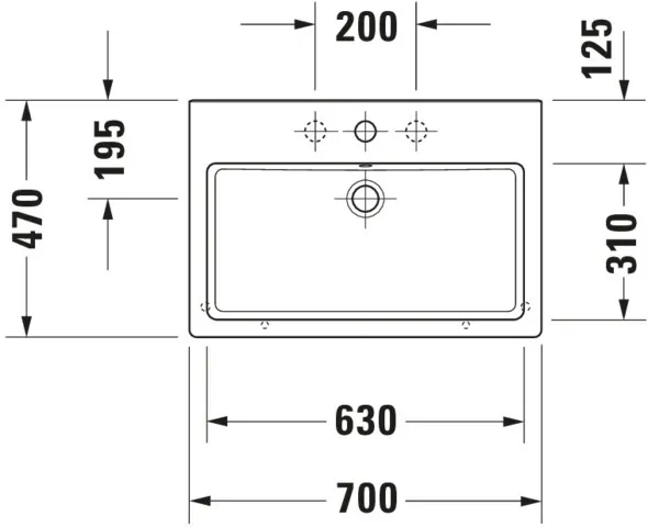 Wandwaschtisch „Vero“, mit Überlauf, Hahnlochposition mittig Wandwaschtisch „Vero“, mit Überlauf, Hahnlochposition mittig