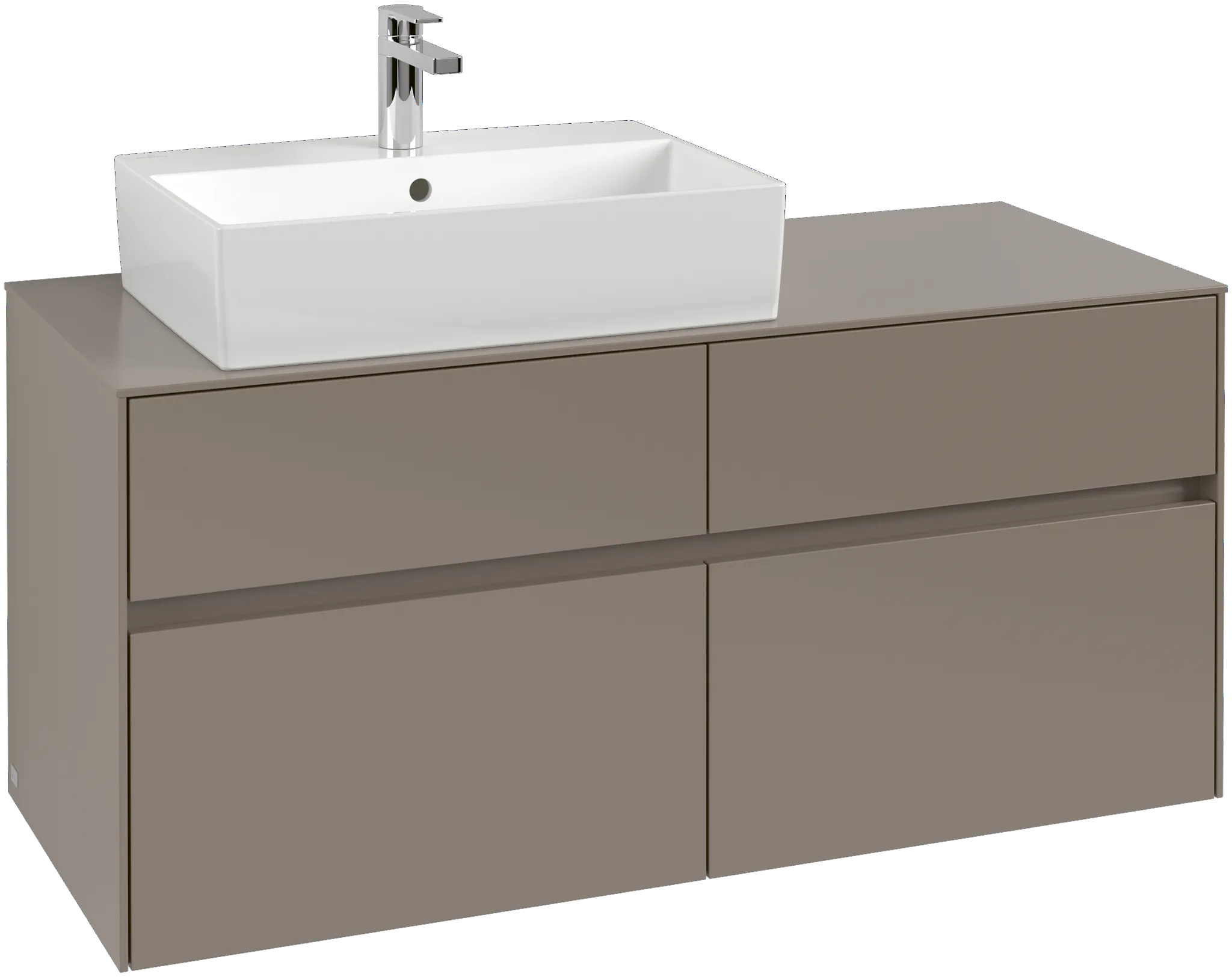 Villeroy & Boch Waschtischunterschrank „Collaro“ 1200 × 548 × 500 mm Volcano Black, ohne Beleuchtung, für Becken links Villeroy & Boch Waschtischunterschrank „Collaro“ 1200 × 548 × 500 mm Volcano Black, ohne Beleuchtung, für Becken links