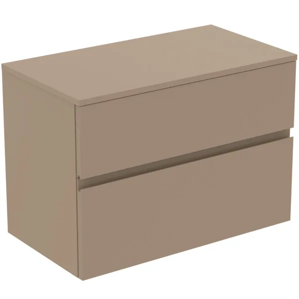 Ideal Standard Waschtischunterschrank Finesse ohne Ausschnitt, 802x440x558mm, 2 Auszüge, Greige matt Ideal Standard Waschtischunterschrank Finesse ohne Ausschnitt, 802x440x558mm, 2 Auszüge, Greige matt