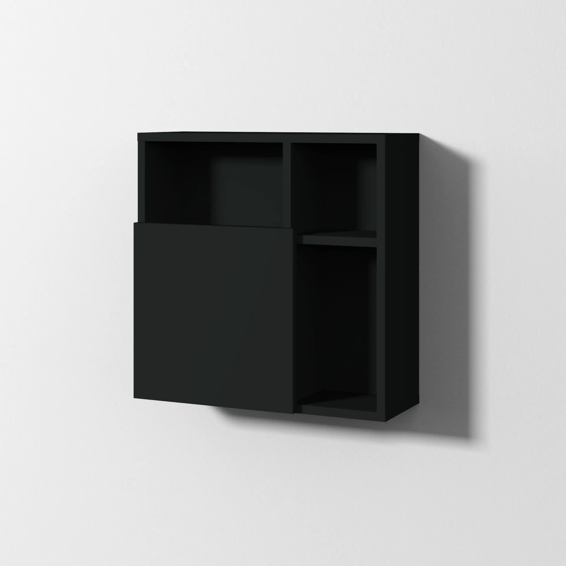 Sanipa Würfelschrank „3way“ 510 × 510 × 197 mm in Vulkan (matt), links