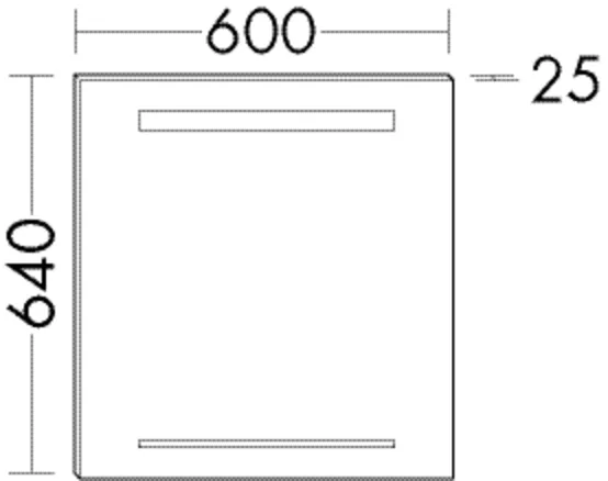 Leuchtspiegel Yumo von burgbad – 600 x 640 mm, dimmbar, LED-Beleuchtung oben/unten, Alu-Optik