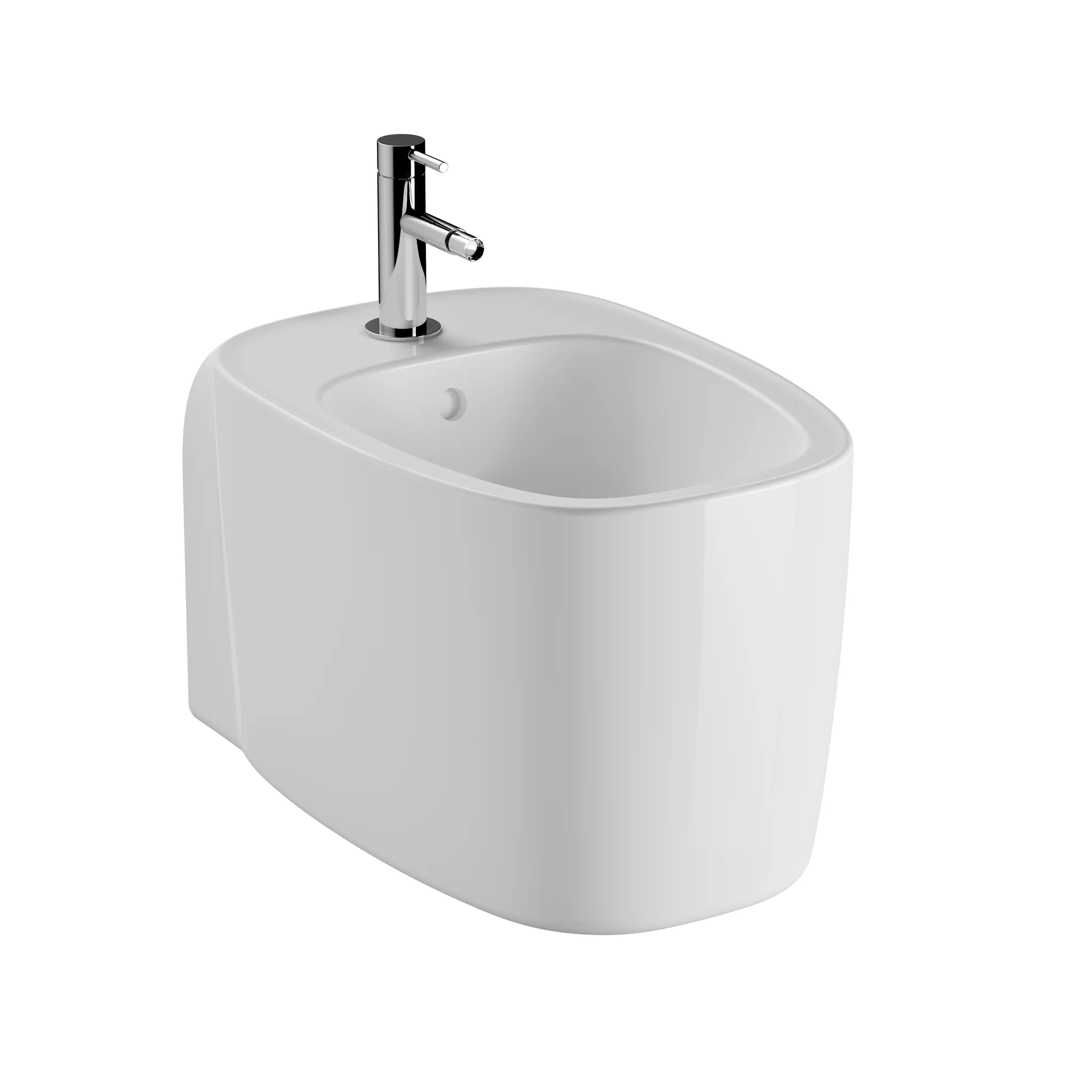 VitrA Plural Wand-Bidet Weißen Hochglanz 365 x 545 mm mit verdeckter Befestigung und Hahnloch