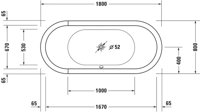 Duravit Whirlwanne „Starck“ freistehend oval 180 × 80 cm