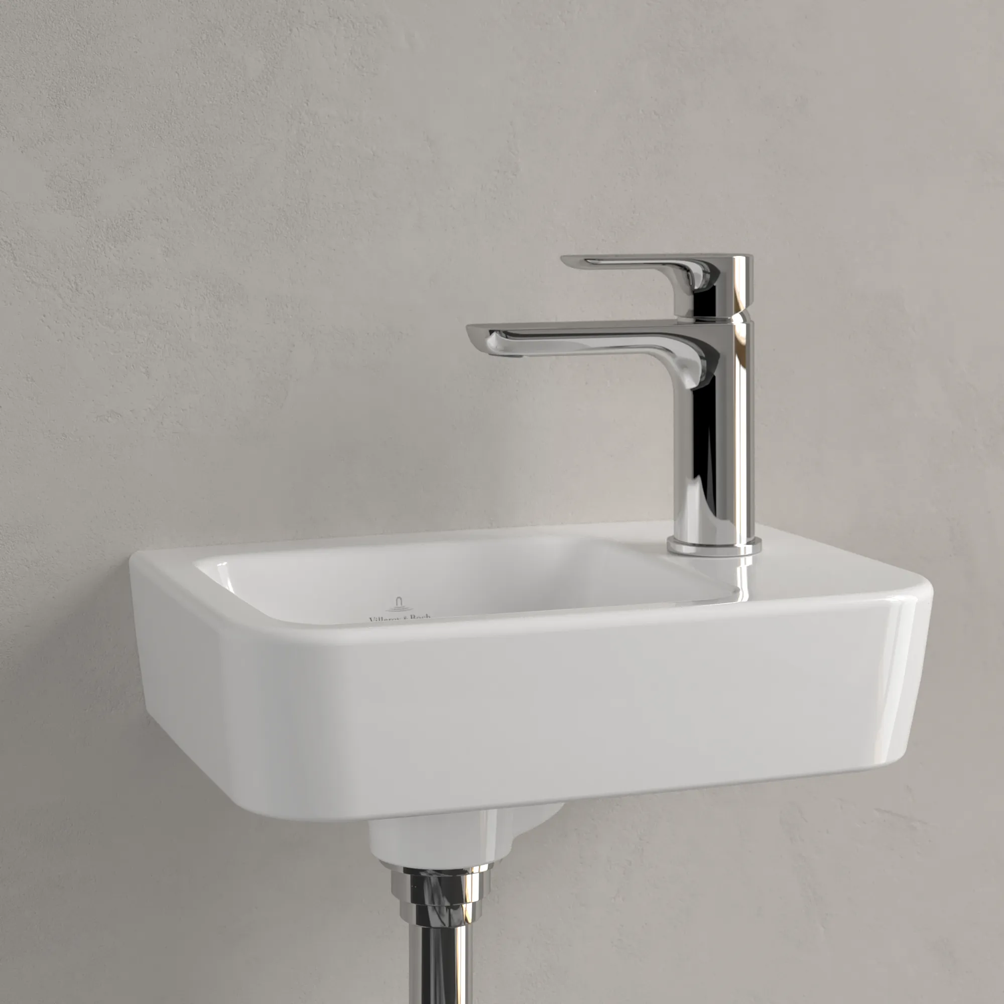 Villeroy & Boch Handwaschbecken „O.novo“ Compact 360 × 250 × 145 mm, Hahnlochposition rechts, für Becken links, mit Hahnlochbohrung in Weiß Alpin Villeroy & Boch Handwaschbecken „O.novo“ Compact 360 × 250 × 145 mm, Hahnlochposition rechts, für Becken links, mit Hahnlochbohrung in Weiß Alpin