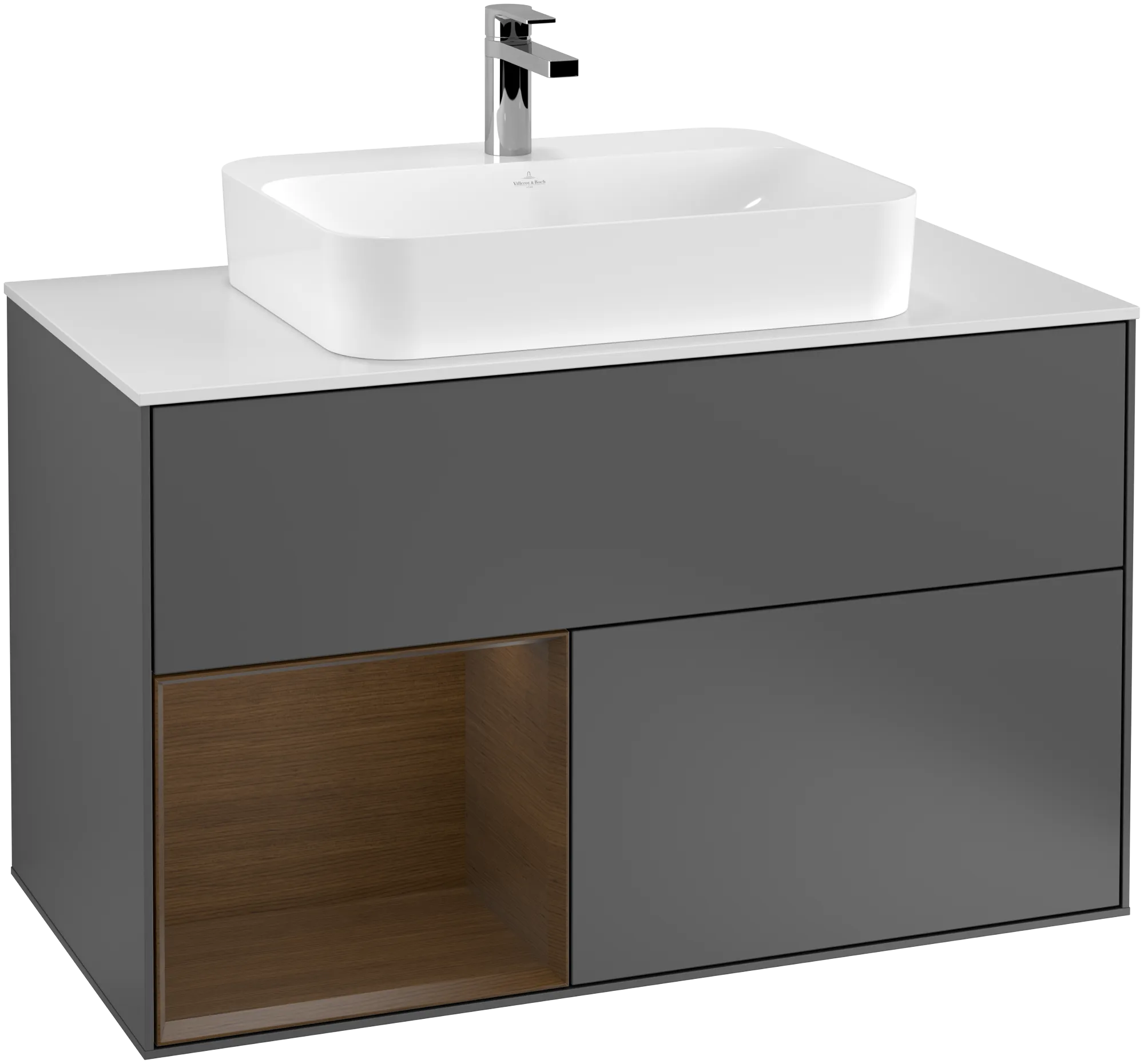 Villeroy & Boch Finion Waschbeckenunterschrank G36 1000x603x501mm Anthrazit/Eiche Weiss