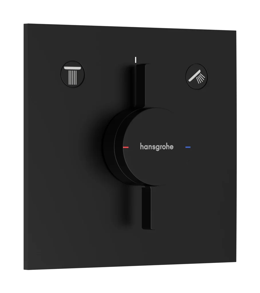 Hansgrohe DuoTurn E Mischer Unterputz mattschwarz, 2 Verbraucher, Keramikmischsystem, einfache Installation Hansgrohe DuoTurn E Mischer Unterputz mattschwarz, 2 Verbraucher, Keramikmischsystem, einfache Installation