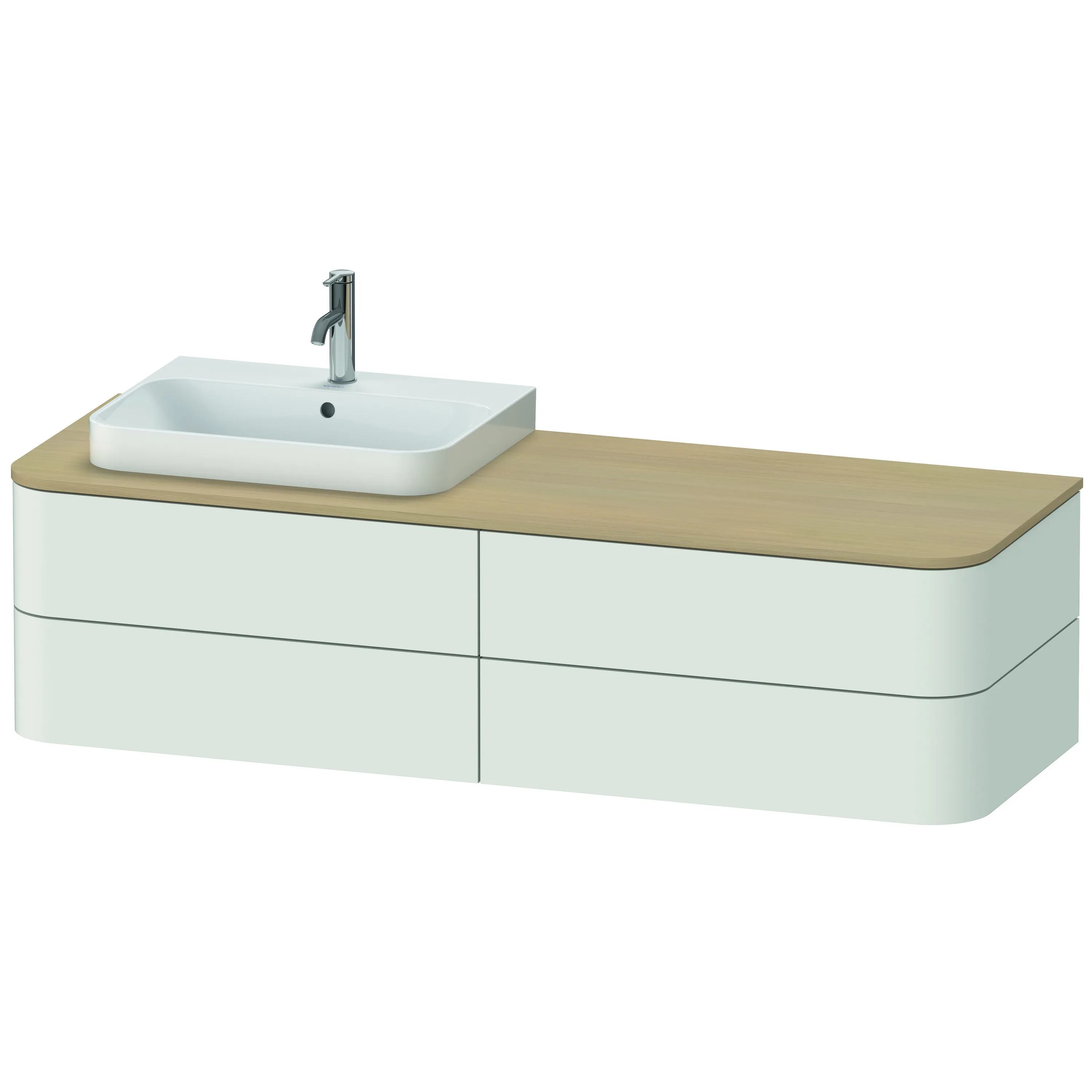 Duravit Waschtischunterschrank wandhängend „Happy D.2 Plus“ Nordic Weiß Seidenmatt Duravit Waschtischunterschrank wandhängend „Happy D.2 Plus“ Nordic Weiß Seidenmatt