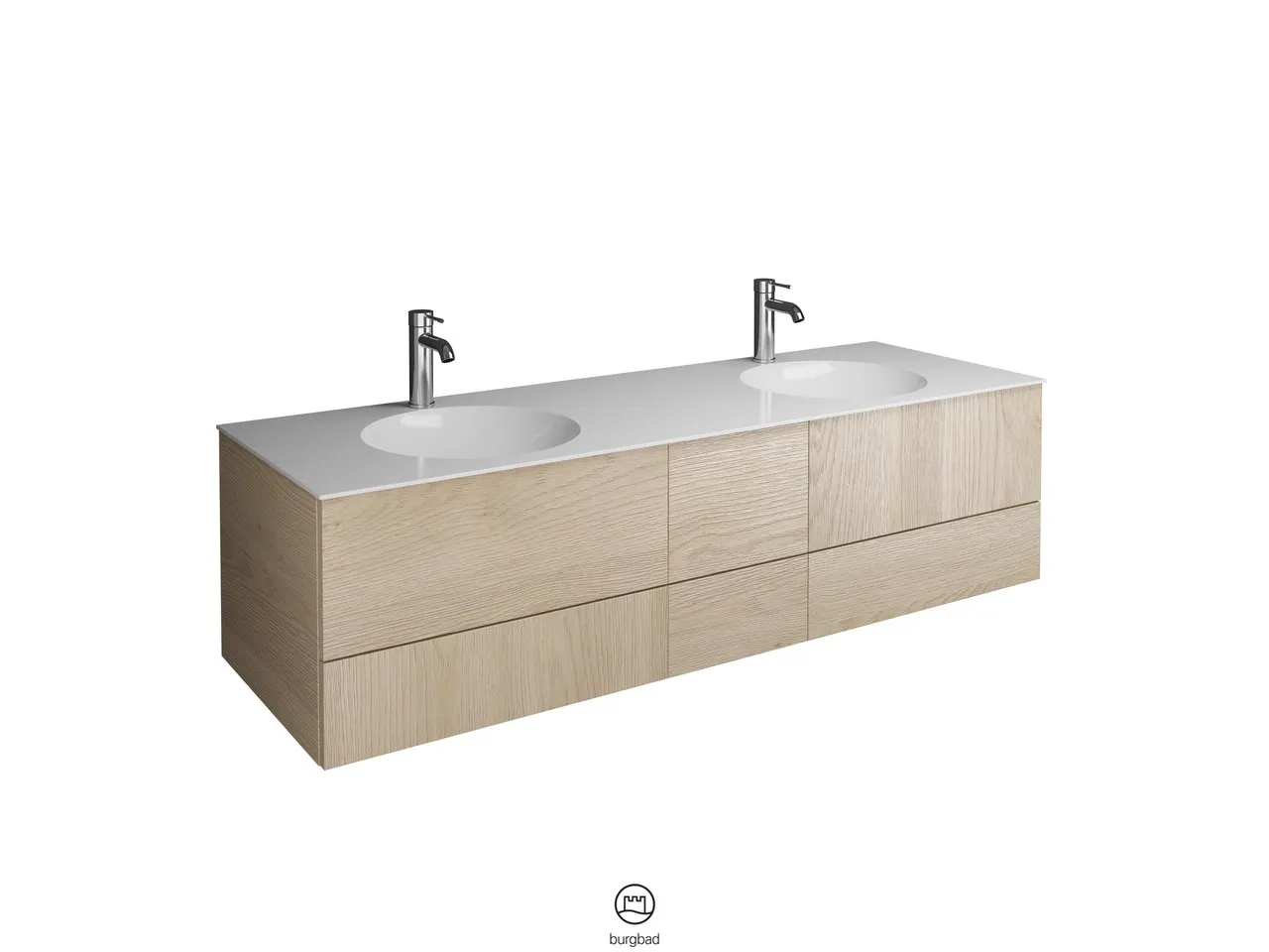 burgbad Badmöbelset „Coco“ in Weiß Matt mit Laserkante burgbad Badmöbelset „Coco“ in Weiß Matt mit Laserkante