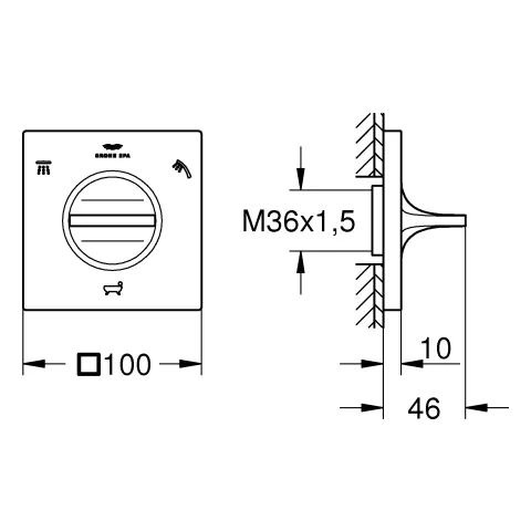Grohe Allure 3-Wege Umstellung, Fertigmontageset für 29 033 supersteel Grohe Allure 3-Wege Umstellung, Fertigmontageset für 29 033 supersteel
