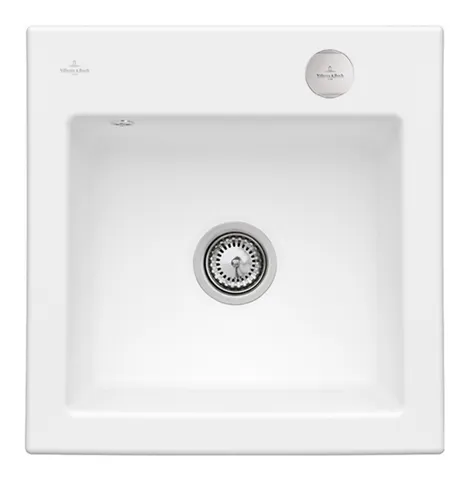 Villeroy & Boch Einbau-Küchenspülbecken „Subway“ 50 S 525 × 510 × 220 mm, für Becken mittig in Stone White