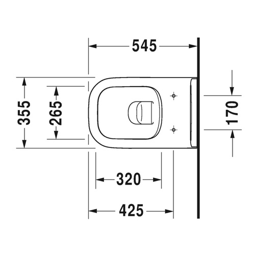 Wand-WC D-Code 545mm, weiß rimless, Tiefspüler, 4,5Liter