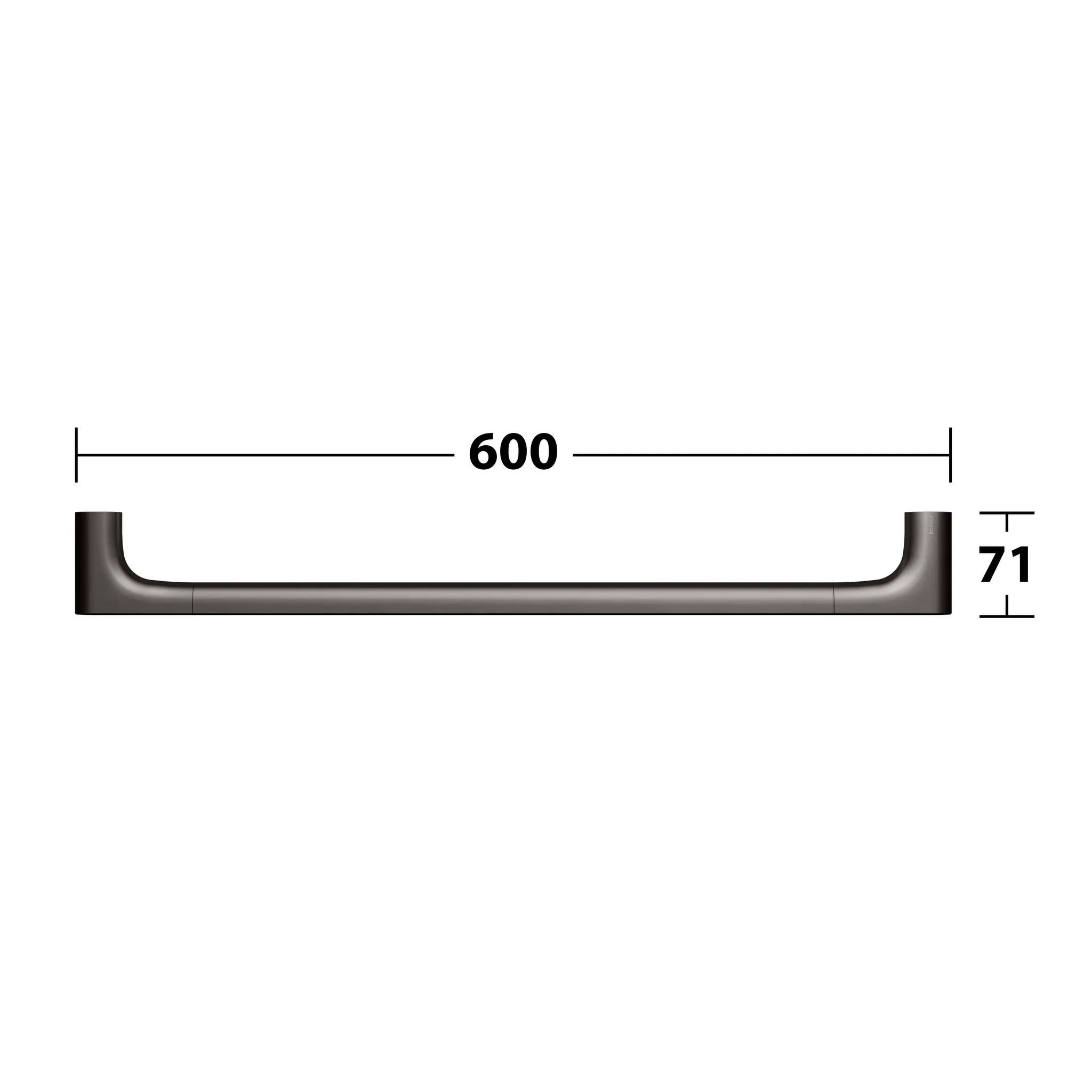 Edition 400 Badetuchhalter 600 mm Titanschwarz gebürstet