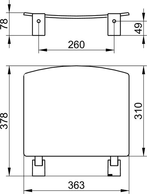 Plan 14980010038 Klappsitz Wandmontage verchromt/lichtgrau