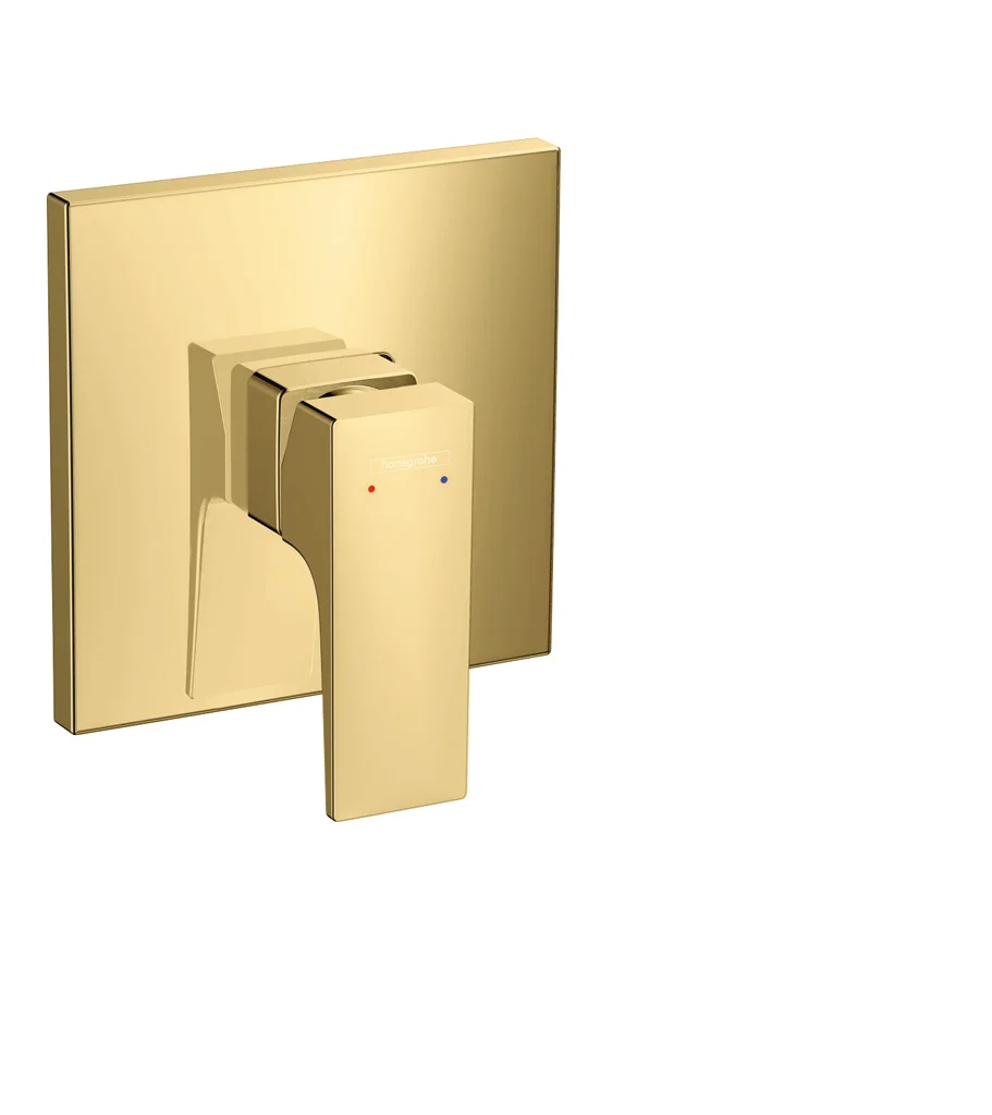 Hansgrohe Metropol Einhebel-Brausemischer Unterputz, Polished Gold Optic, Keramikmischsystem, einstellbare Temperaturbegrenzung, mit Schalldämpfer