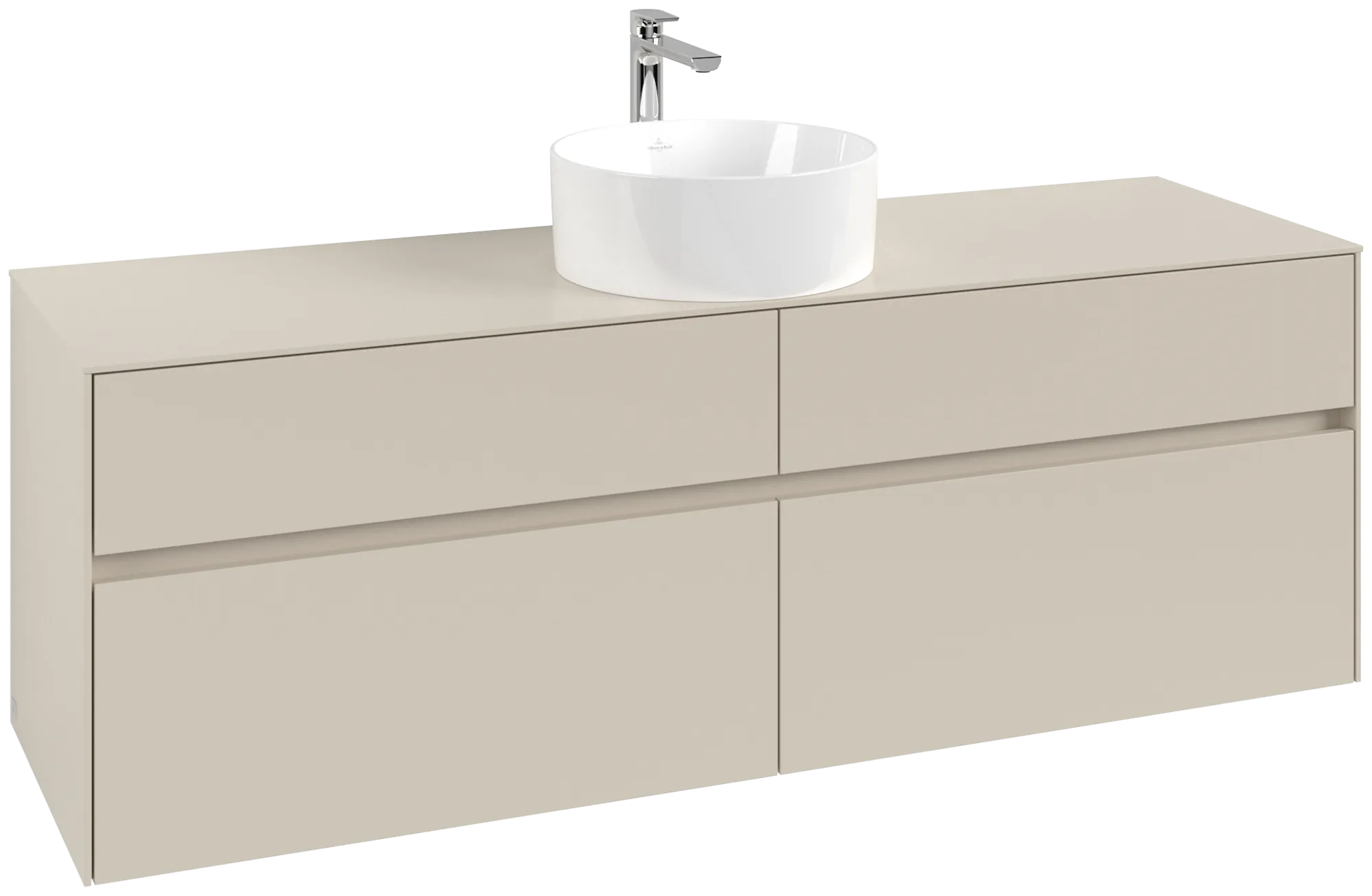Villeroy & Boch Collaro Waschbeckenunterschrank C049B0, 1600 x 548 x 500 mm, Cashmere Grey
