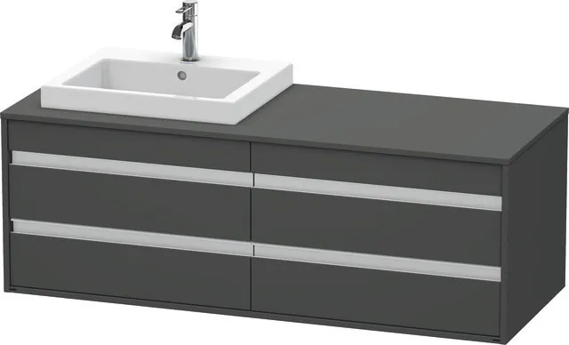 Duravit Waschtischunterschrank wandhängend „Ketho“ 140 × 49,6 × 55 cm Graphit Matt Duravit Waschtischunterschrank wandhängend „Ketho“ 140 × 49,6 × 55 cm Graphit Matt