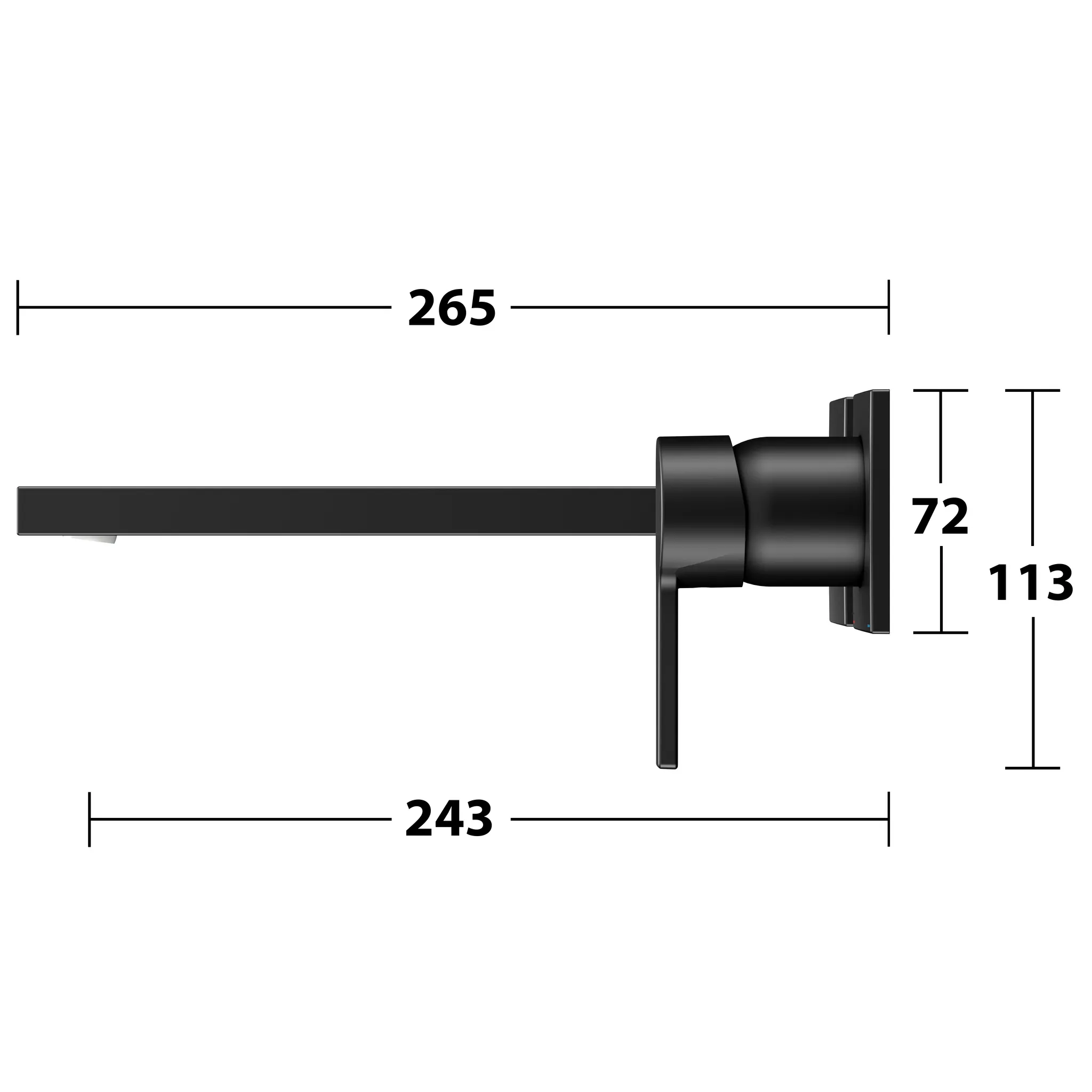 EHM-WT-Mischer Edition 11 51116, UP, Ausladung 243 mm, schwarz matt
