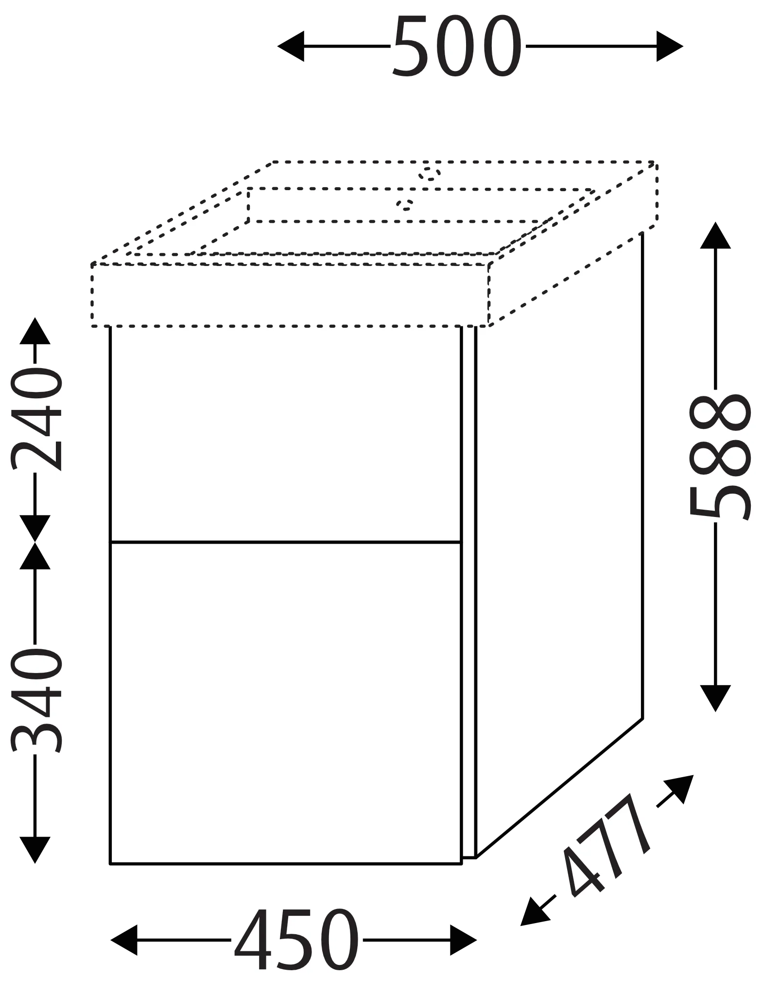 Waschtischunterbau mit Auszügen 3way (BR495) 588x450x477 Anthrazit-Matt