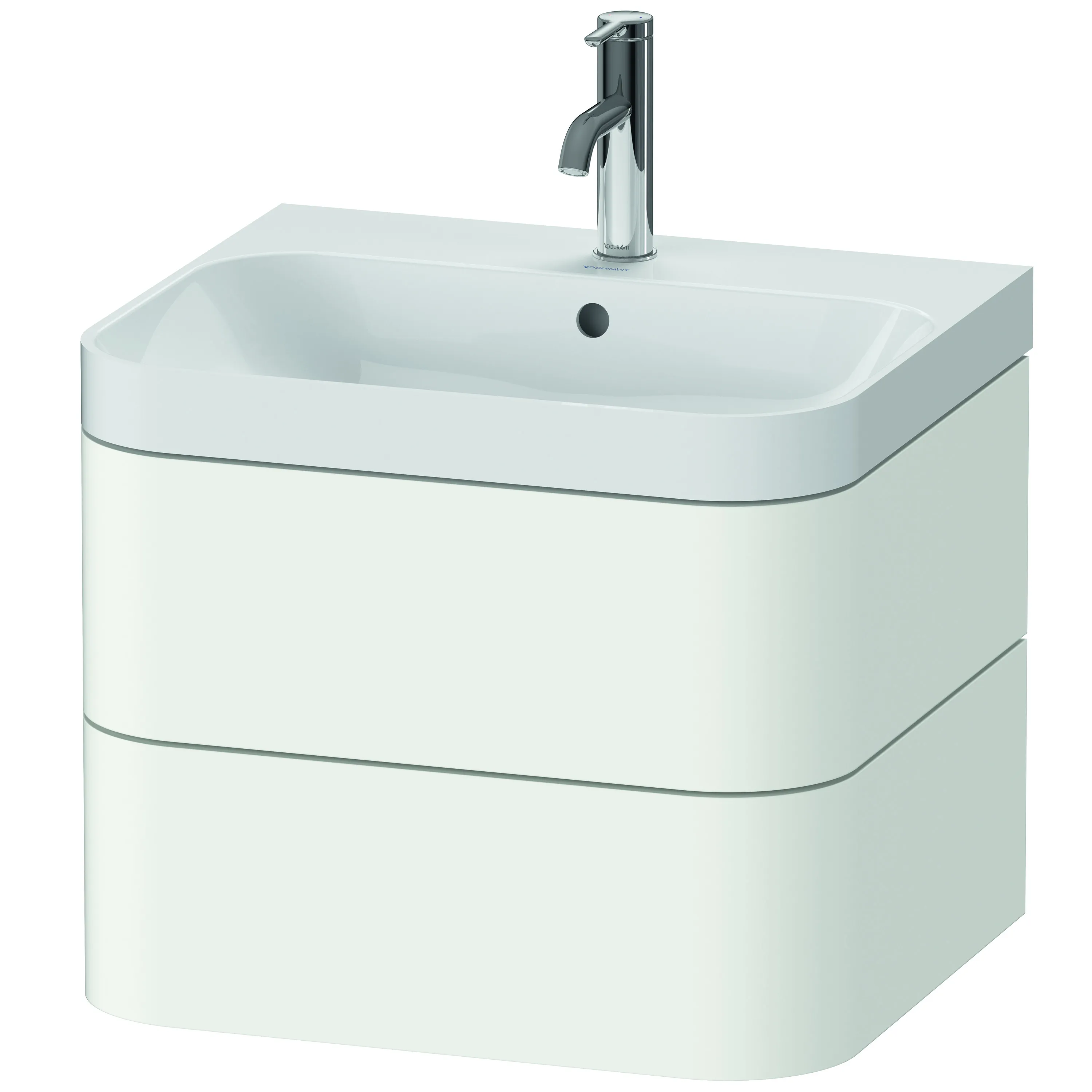 Duravit Waschtischunterschrank c-shaped Set wandhängend „Happy D.2 Plus“ 57,5 × 48 × 49 cm Weiß Supermatt
