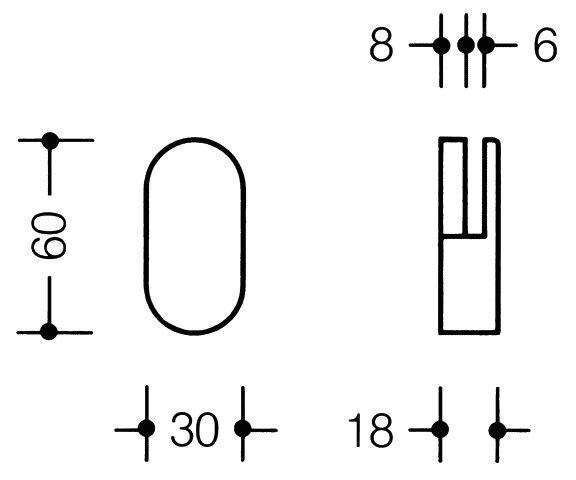 HEWI Spiegelhalter „Serie 477“ 3 × 6 cm in Signalweiß
