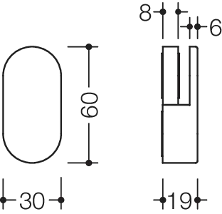 HEWI Spiegelhalter „Serie 477“ 3 × 6 cm in Aquablau HEWI Spiegelhalter „Serie 477“ 3 × 6 cm in Aquablau
