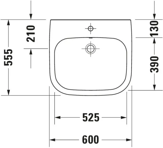 Waschtisch Vital „D-Code“, Form rechteckig 60 × 55,5 cm