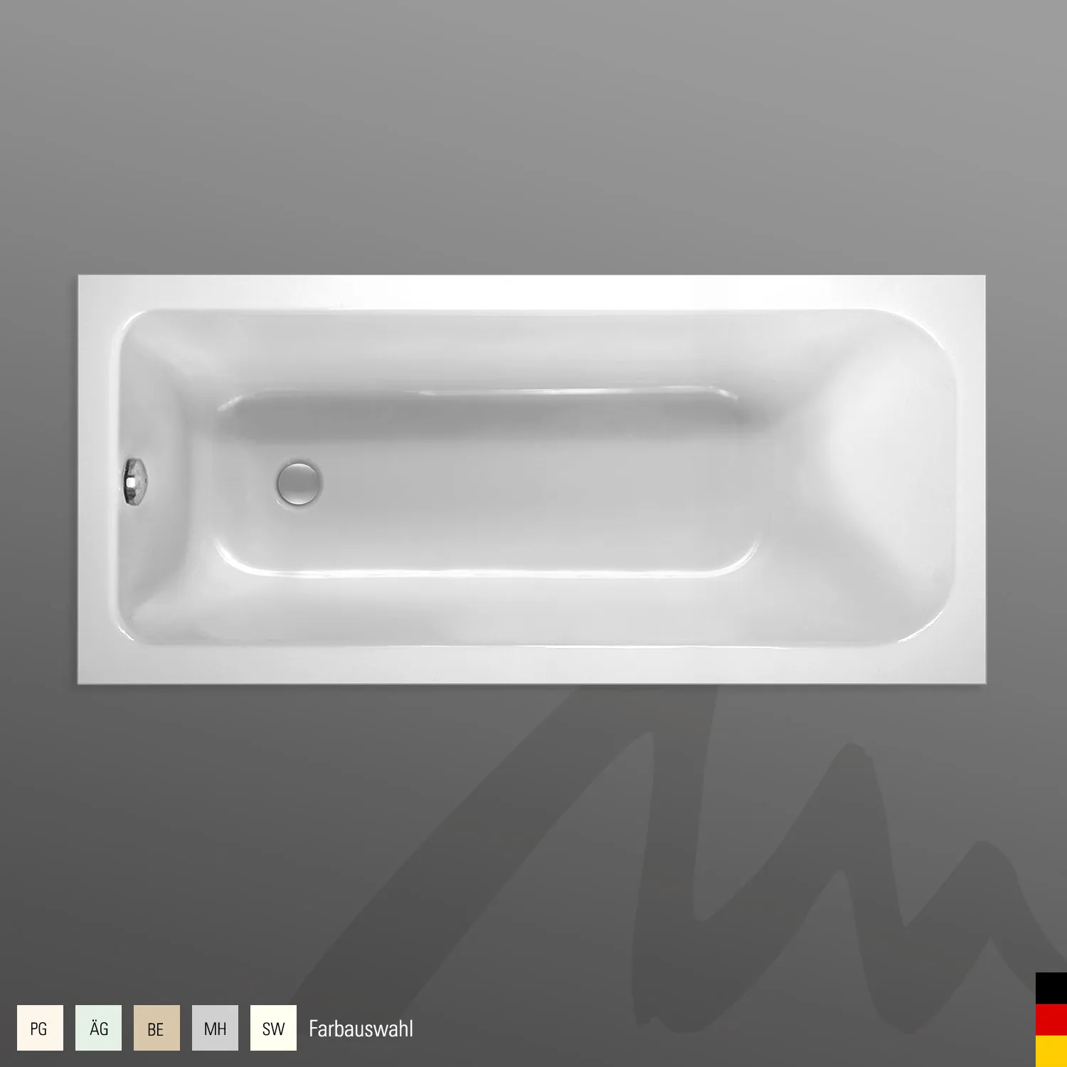 Mauersberger caudex Acryl-Badewanne Rechteckform 180⁄80 Mauersberger caudex Acryl-Badewanne Rechteckform 180⁄80