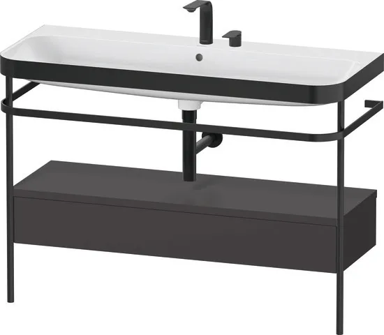 Duravit Waschtischunterschrank mit Metallkonsole „Happy D.2 Plus“ 117,5 × 85 × 49 cm Graphit Supermatt