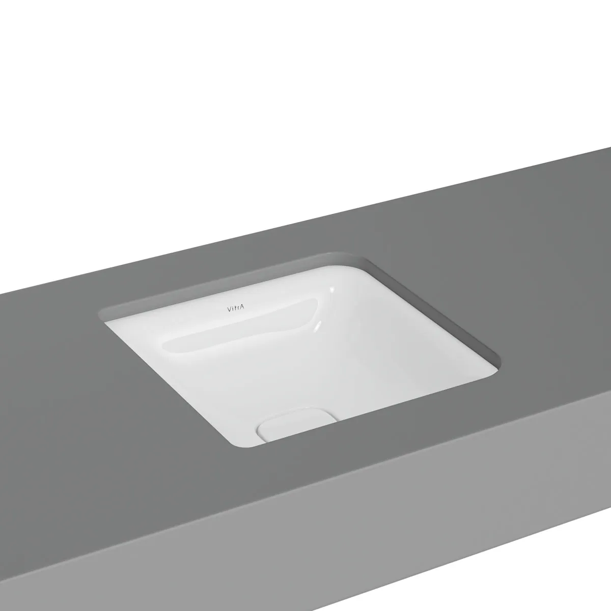 VitrA New Metropole Unterbauwaschtisch quadratisch 40 cm, Weiß Hochglanz