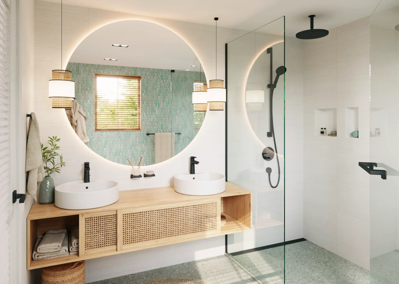 Hansgrohe RainDrain Flex Duschrinne 1000 mm, wandangebunden, Mattschwarz, höhenverstellbar um 10 mm, bis zu 60 l/min Ablaufleistung